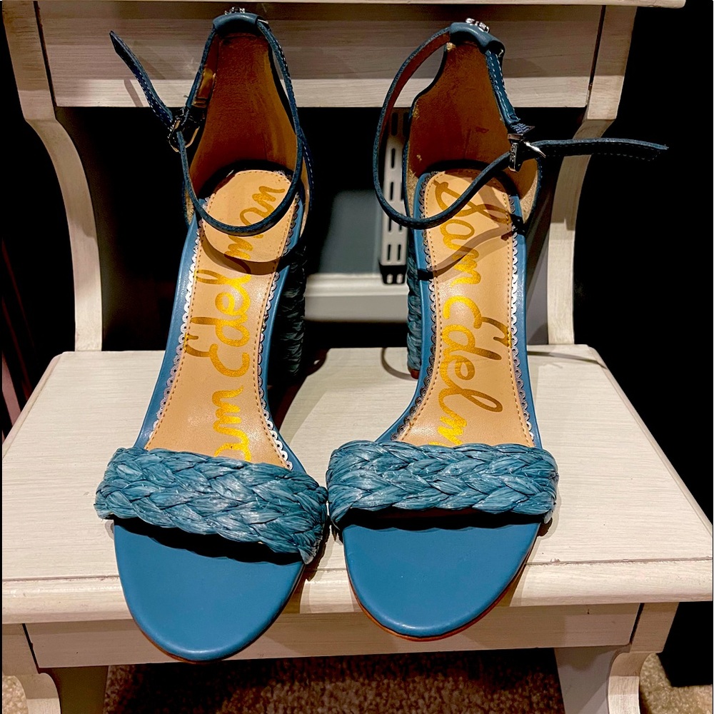 Sam Edelman blue braided block heel